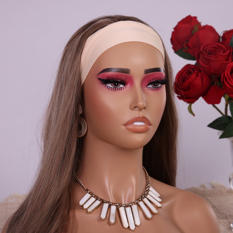 Body Jewelry Store - PVC-Halbkörper-Mannequin-Kopf mit rotem Lidschatten und Wimpern,