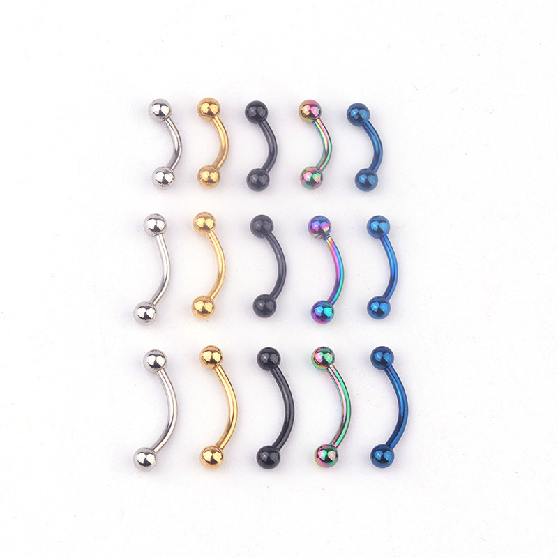 Body Jewelry Eyebrow - 5 Stück/Set 16G 316L Edelstahl Gebogene