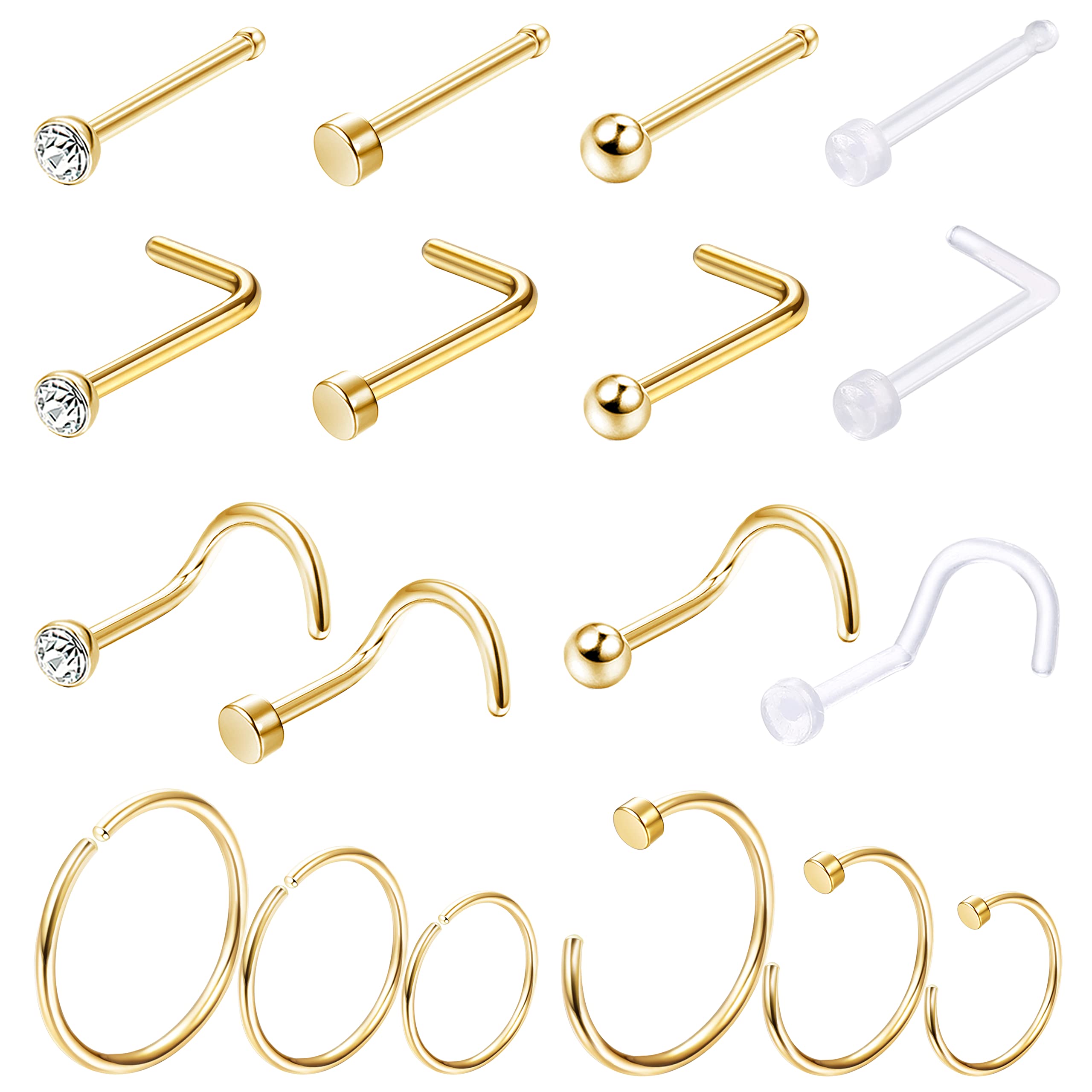 Body Jewelry For Sensitive Skin - 1 Stück/18 Stück hypo allergene Nasenring