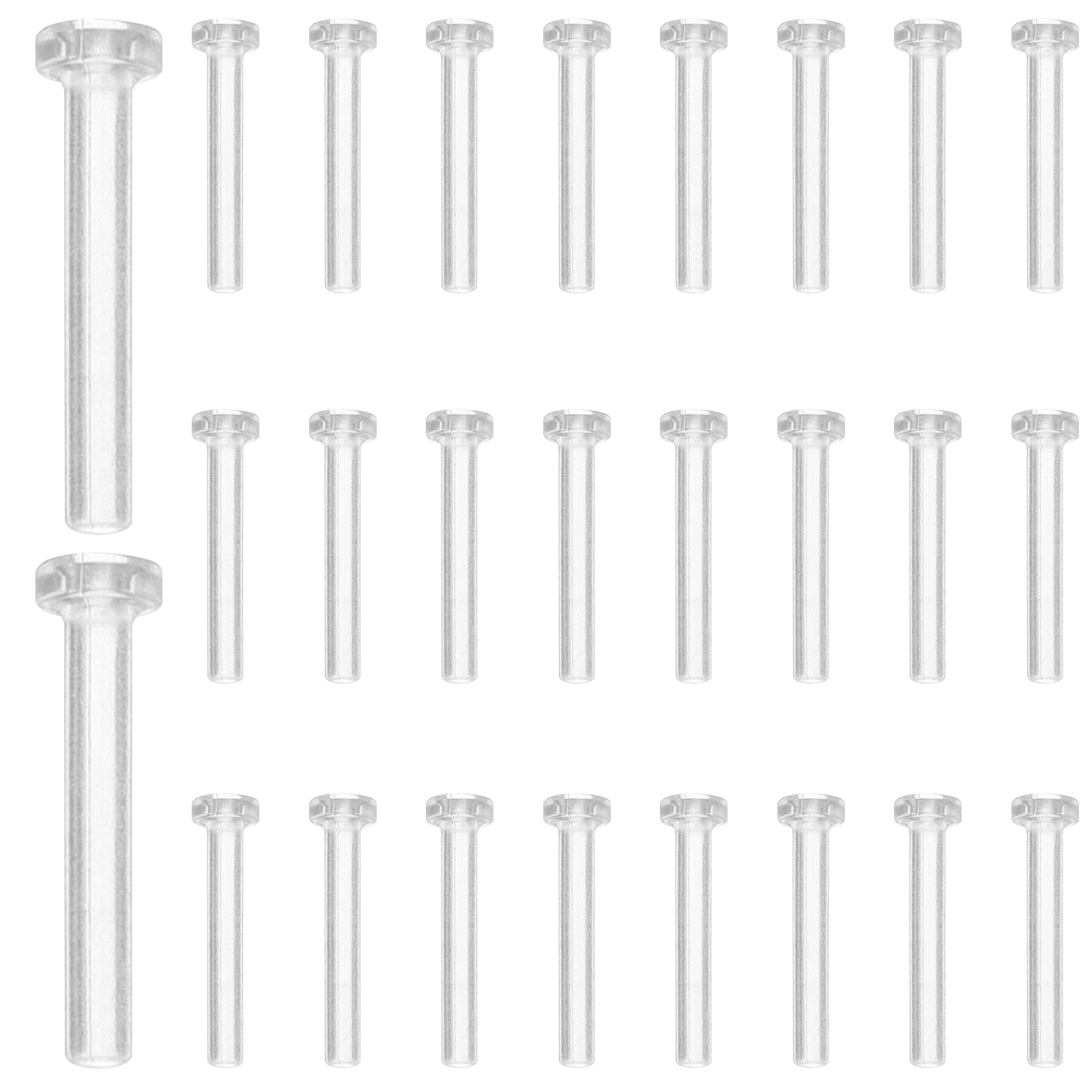 Body Jewelry For Sensitive Skin - 50 Stück Klare Ohrring-Stopfen, Antiallergische Kunststoff-Ohrringhülsen,