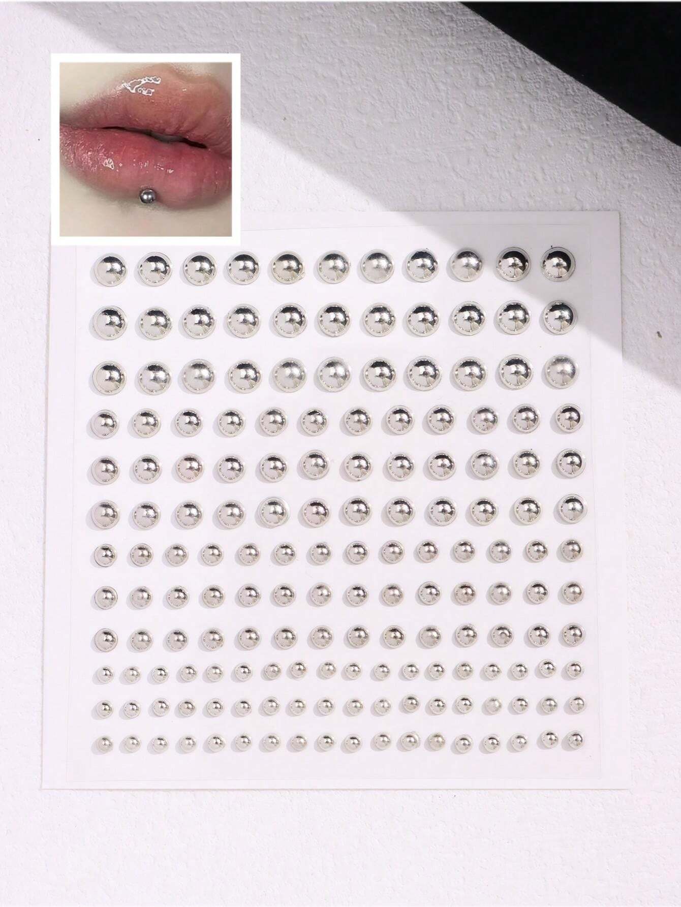 Body Jewelry Eyebrow - 165 Stück/Set 3-6mm Silberbeschichtete Acryl Fake
