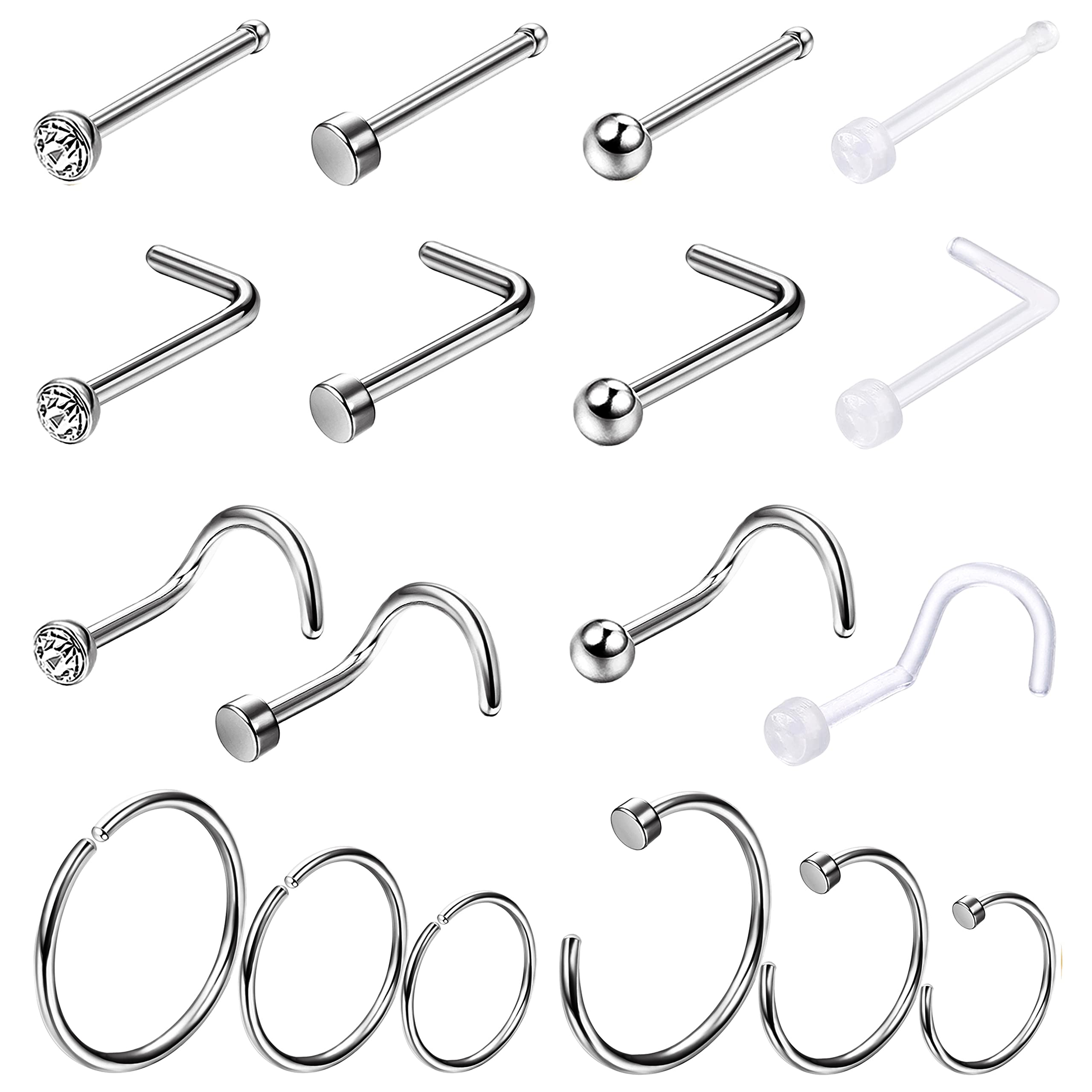 Body Jewelry For Sensitive Skin - 1 Stück hypoallergene Nasenring-Ohrstecker für empfindliche
