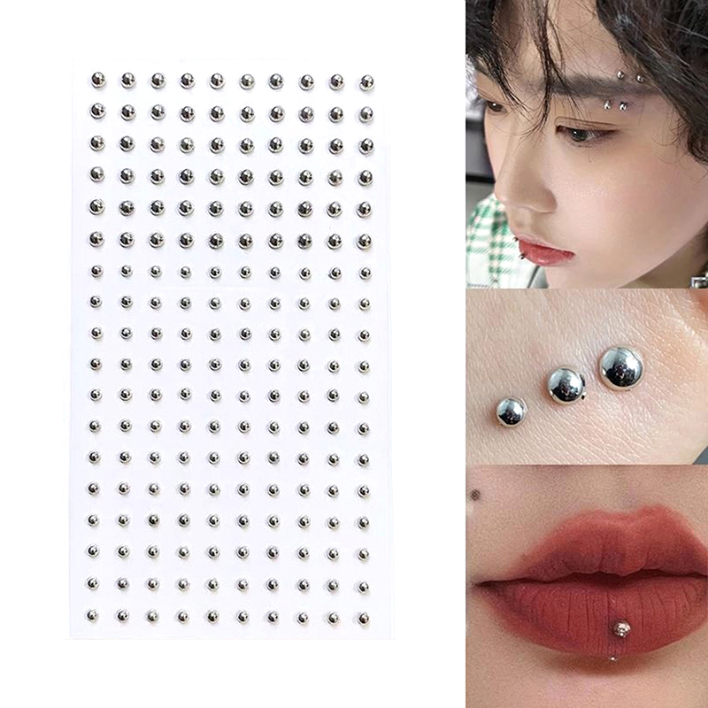 Body Jewelry Eyebrow - Diamant-Aufkleber, gefälschter Nasenstecker, selbstklebende Strasssteine, nicht
