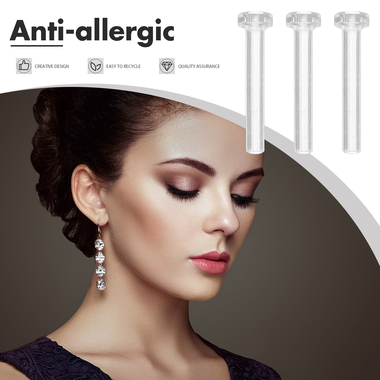50 Stück Klare Ohrring-Stopfen – Body Jewelry For Sensitive Skin Bewertung und Preis