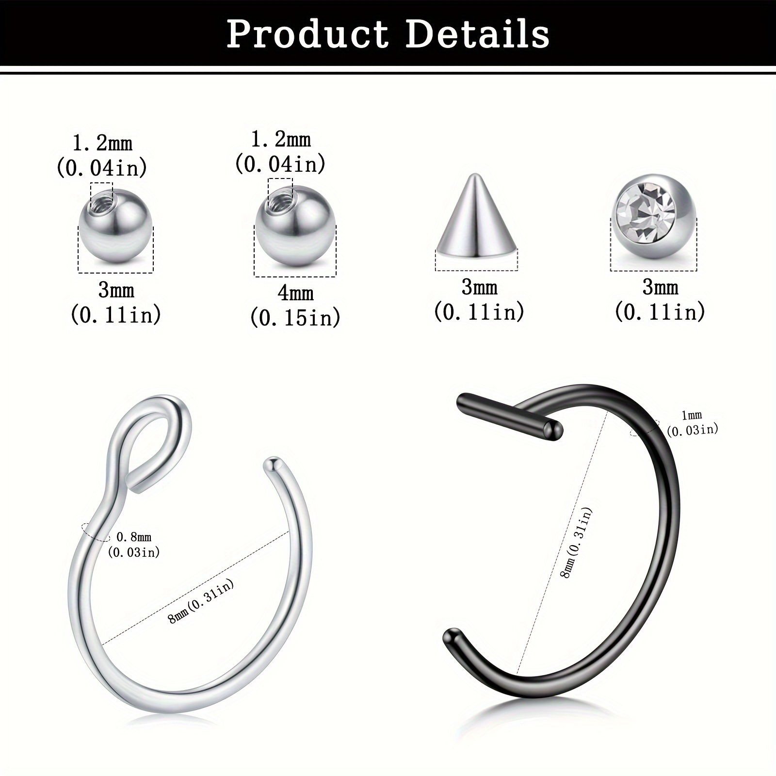 Fake-Piercings, Fake-Lippenrin – Body Jewelry Eyebrow Bewertung und Preis